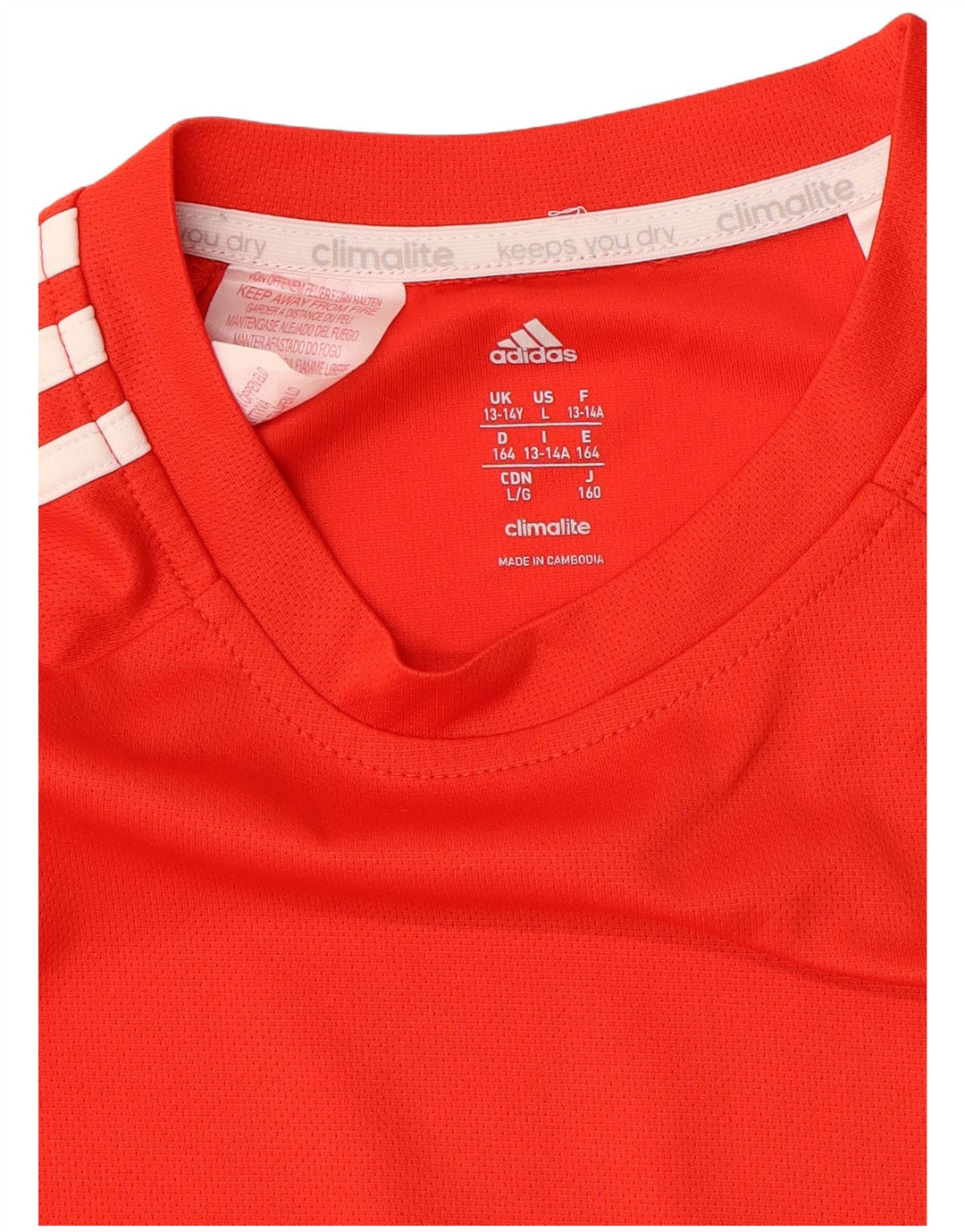 T-shirt ADIDAS da ragazzo Climalite 13-14 anni color block arancione