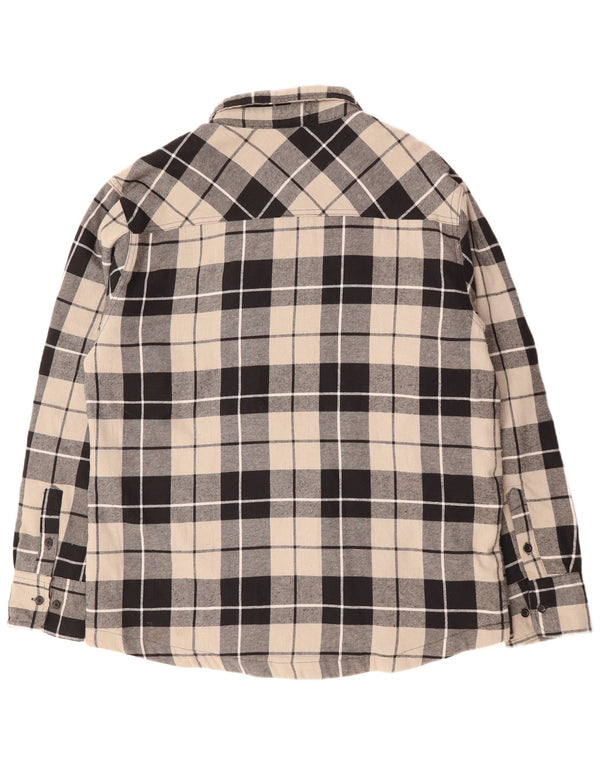 Camicia da uomo in flanella da boscaiolo VINTAGE XL in cotone a quadri neri