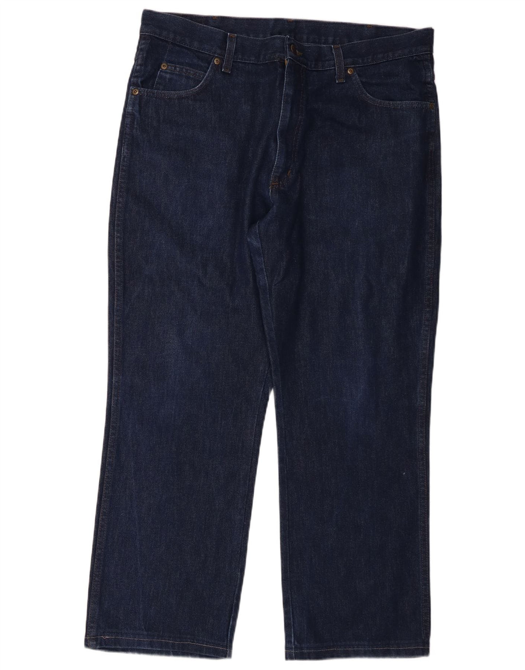 Jeans dritti da uomo Wrangler vestibilità regolare W38 L27 cotone blu navy