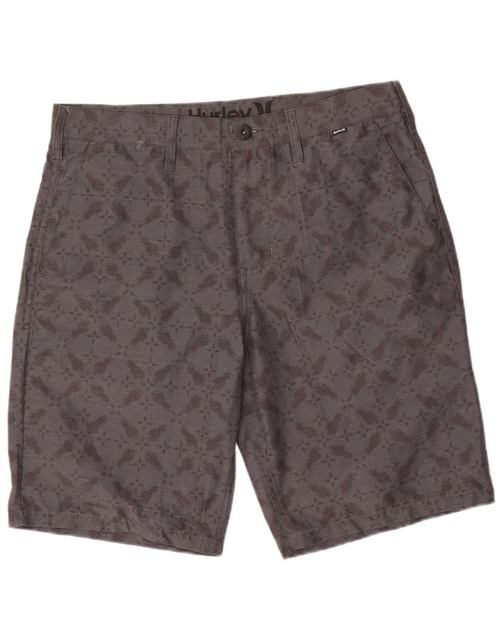 Pantaloncini chino da uomo Hurley W33 poliestere geometrico grigio medio
