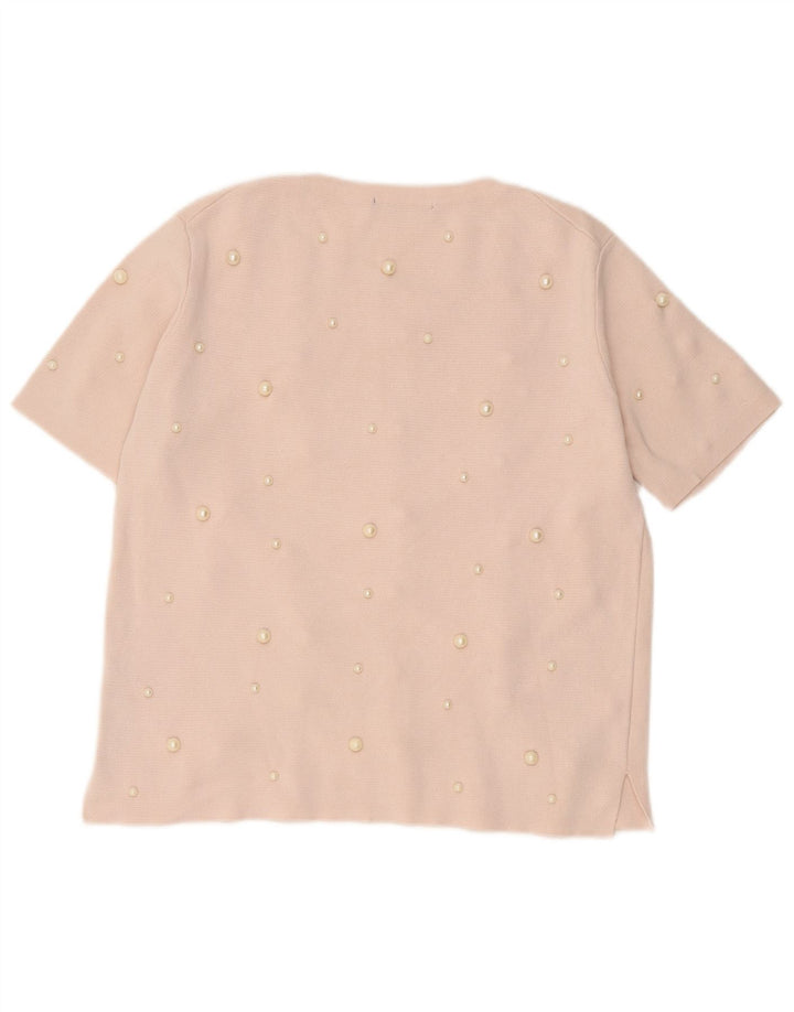 Top Blusa Donna Zara UK 14 Large Rosa Viscosa