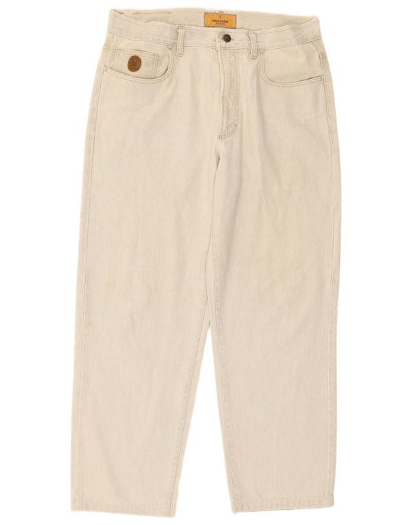 Jeans Trussardi Uomo Tapered IT 52 XL W38 L29 Cotone Beige