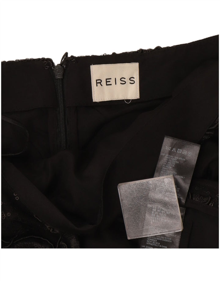 Minigonna da donna Reiss con motivo astratto W30 poliestere nero medio