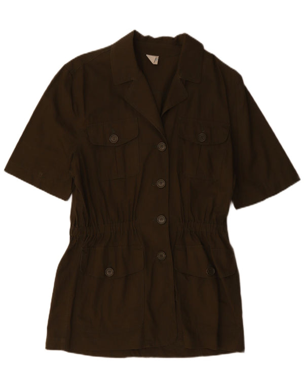 Giacca blazer a maniche corte da donna a 4 bottoni BENETTON IT 42 media kaki