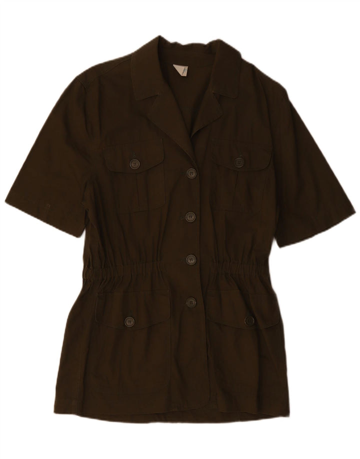 Giacca blazer a maniche corte da donna a 4 bottoni BENETTON IT 42 media kaki