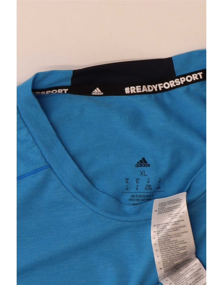 T-shirt da uomo Adidas Top XL blu poliestere