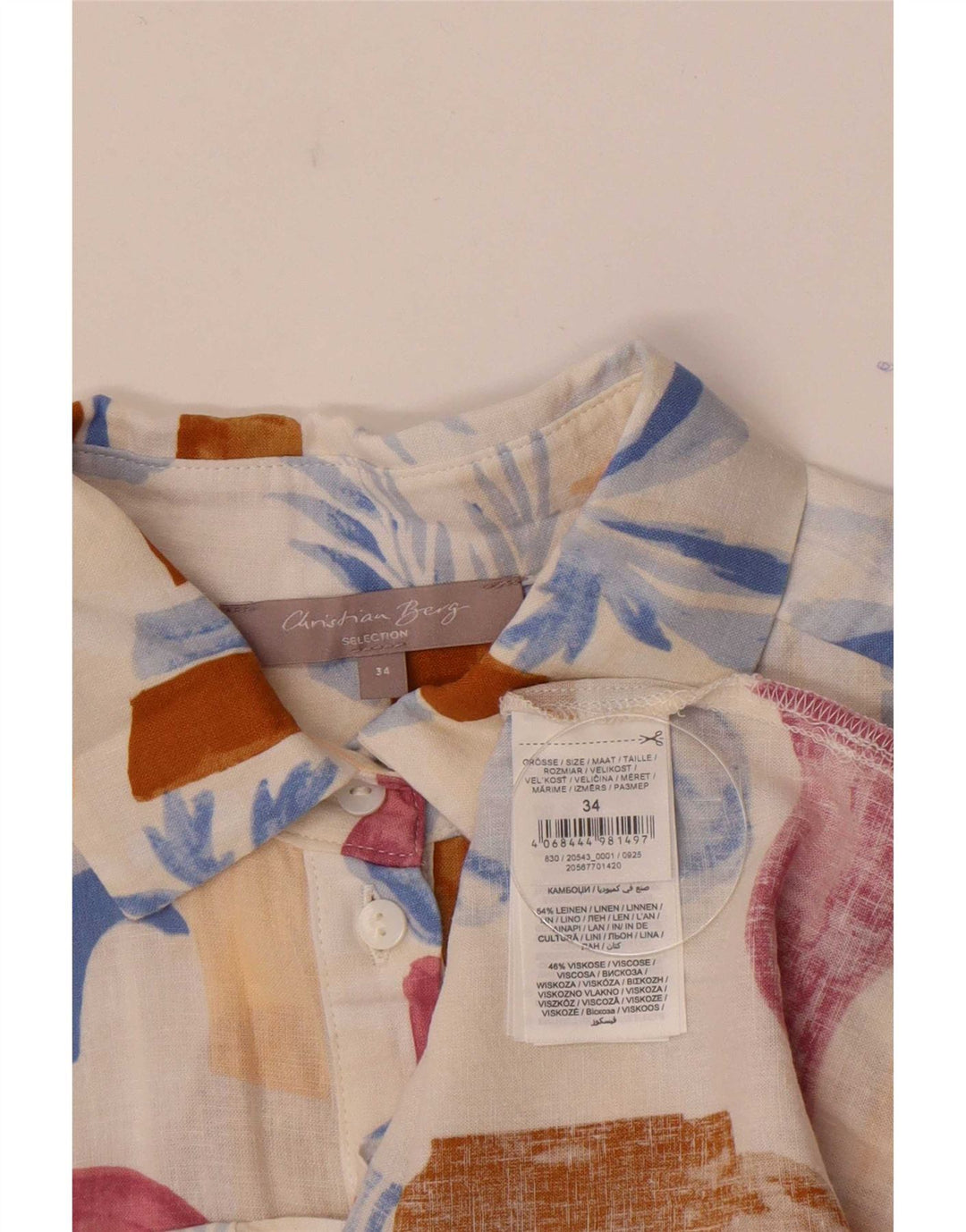 Camicia da donna con motivo astratto Christian Berg EU 34 XS multicolore