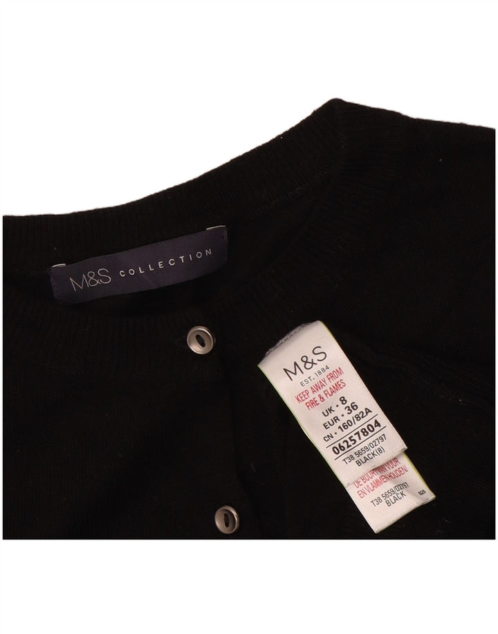 Maglione cardigan da donna Marks & Spencer UK 8 piccolo in viscosa nera