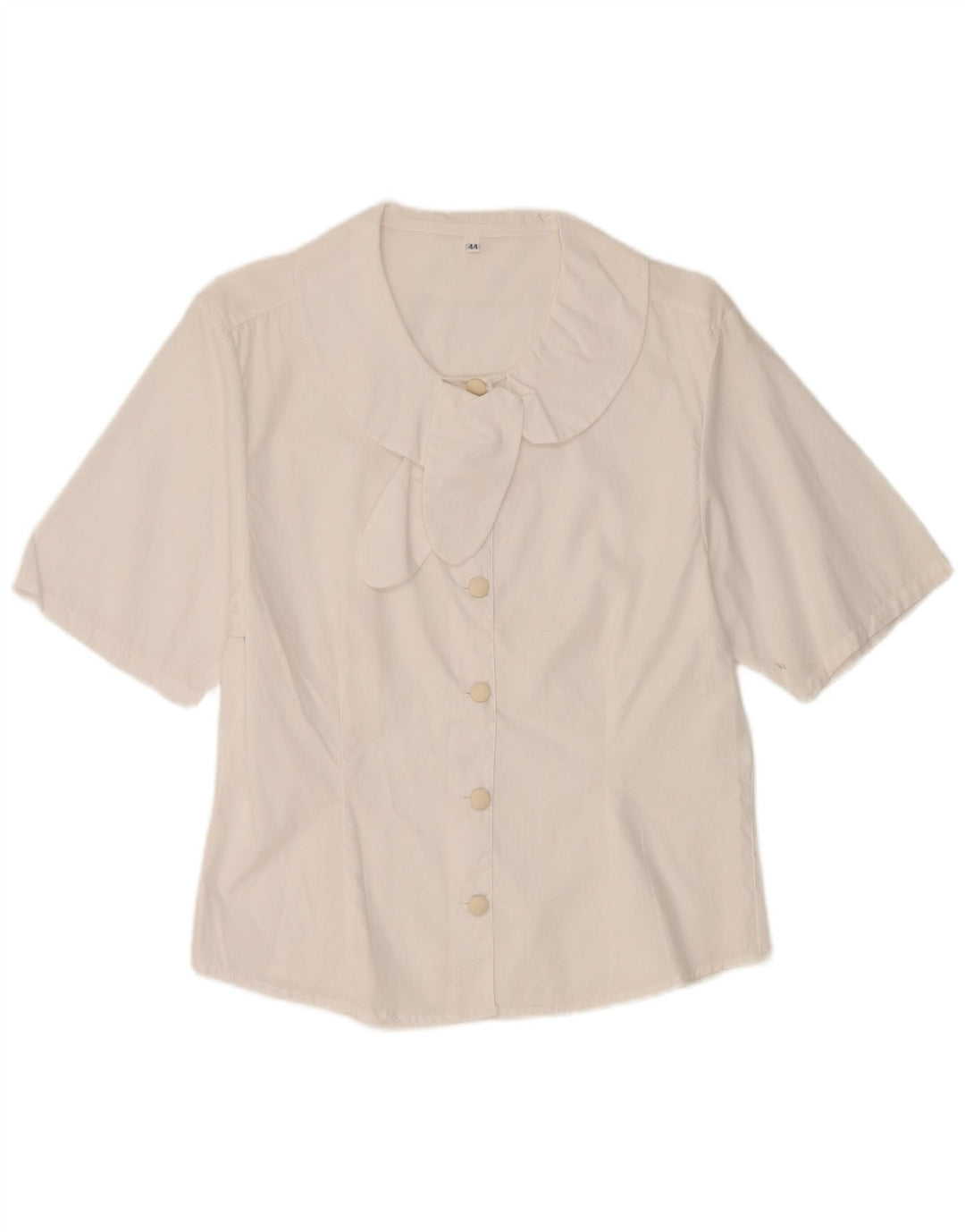 Camicetta vintage da donna a maniche corte UK 12 bianca media