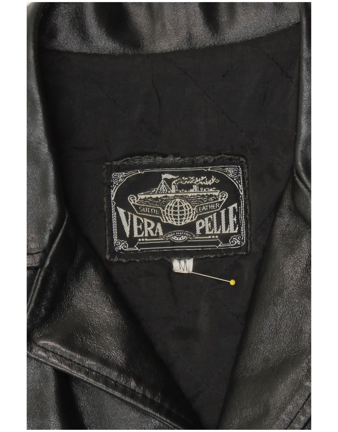 Giacca in pelle vintage da uomo UK 38 in pelle nera media