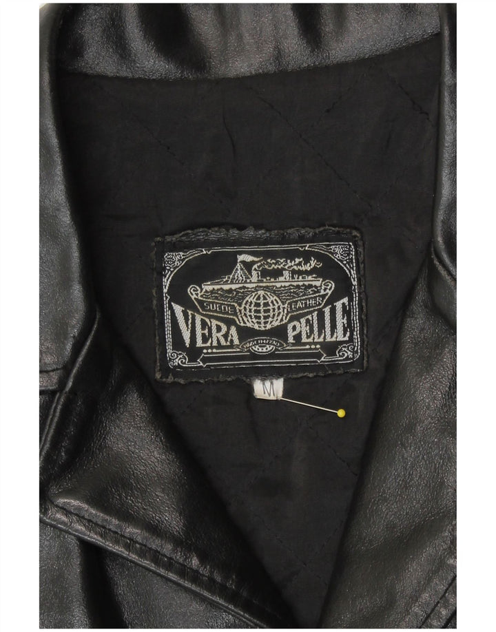 Giacca in pelle vintage da uomo UK 38 in pelle nera media