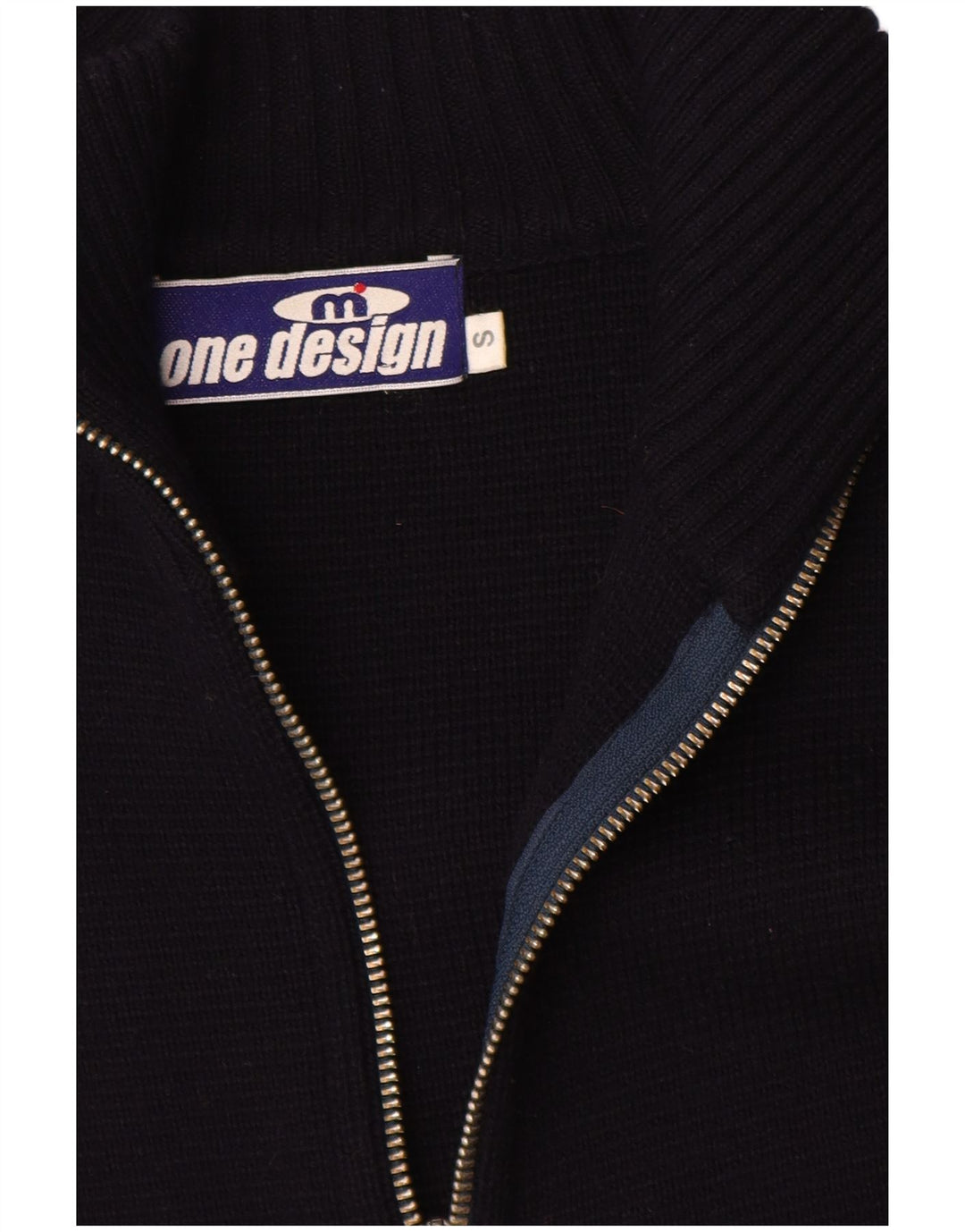 Maglione cardigan da uomo VINTAGE piccolo in lana color block nero