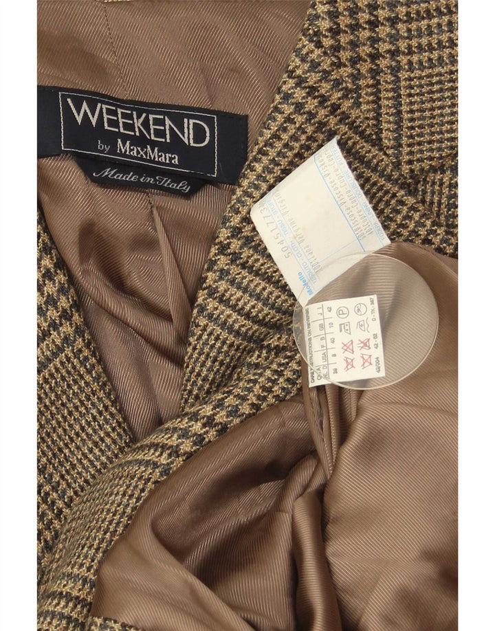 Giacca blazer da weekend da donna Max Mara UK 10 piccolo pied de poule marrone