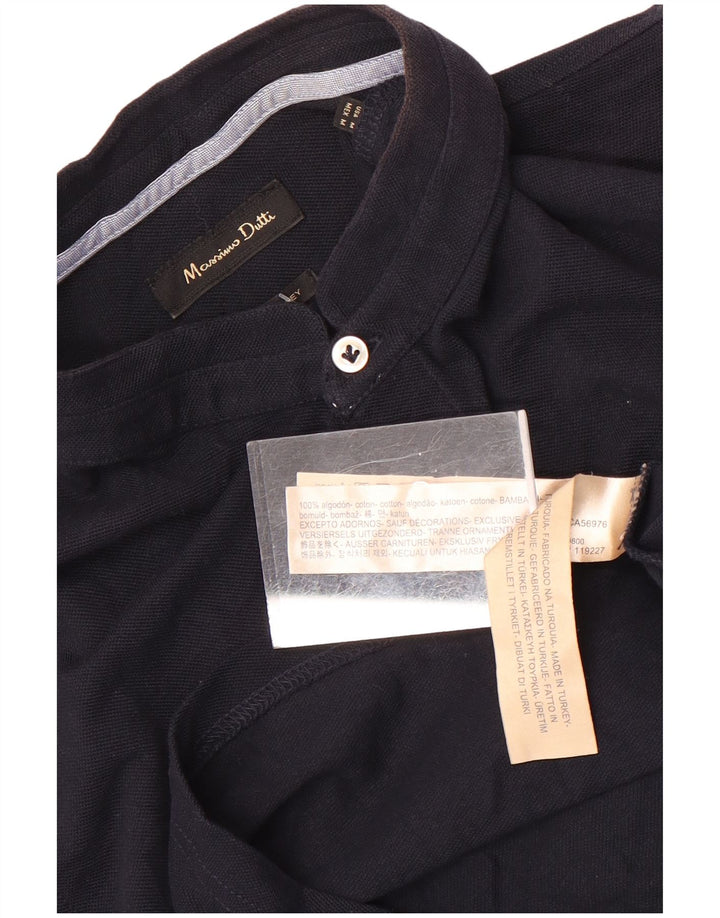 Polo da uomo MASSIMO DUTTI in cotone blu navy medio