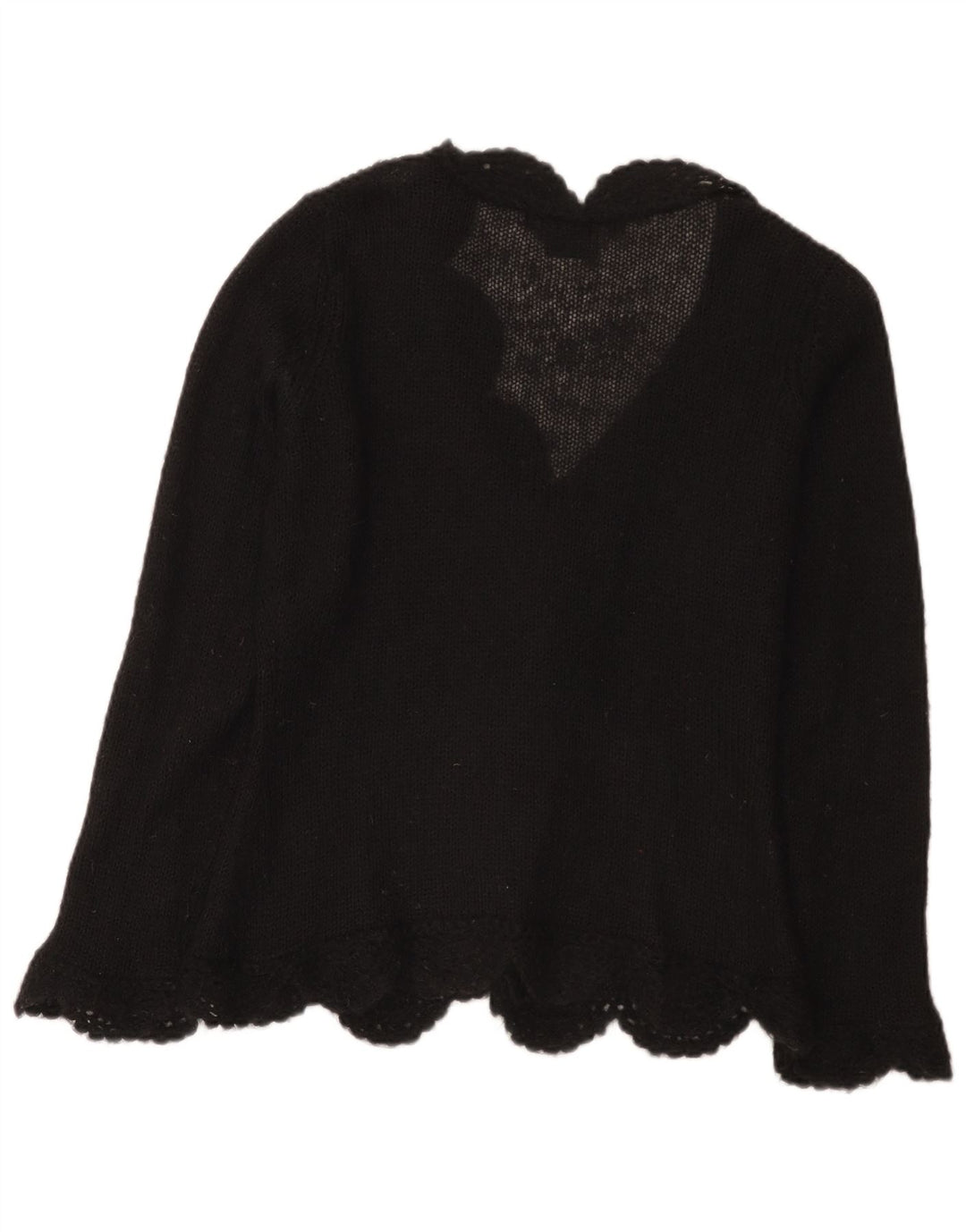 Maglione cardigan da donna Laura Ashley UK 14 grande nero