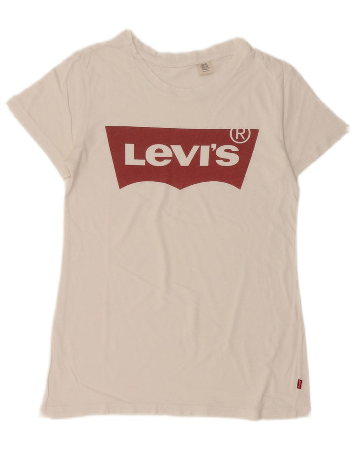 T-shirt grafica da donna Levi's Top UK 6 XS bianca