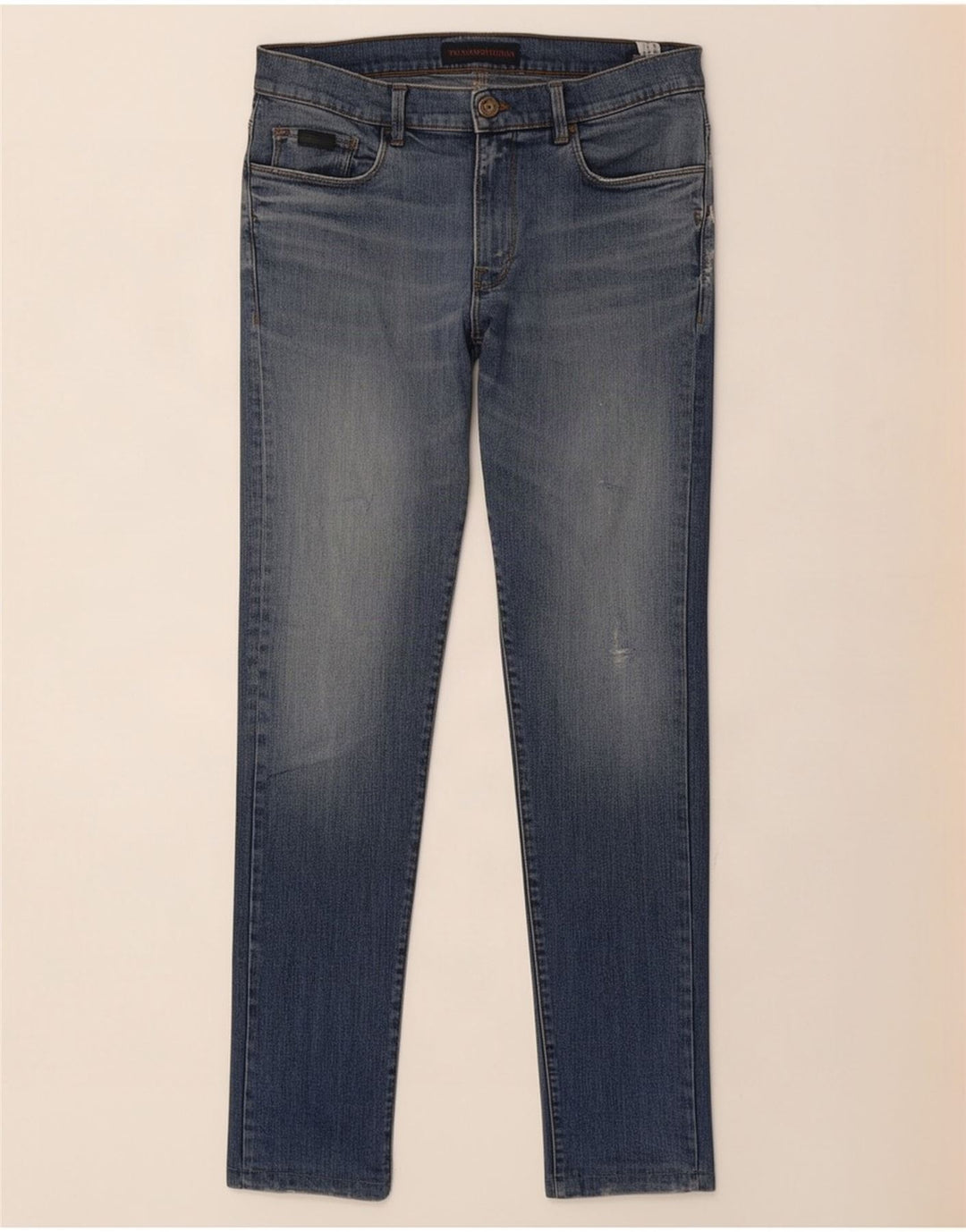 Jeans Slim Uomo Trussardi W32 L30 Blu Cotone