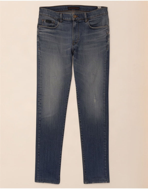 Jeans Slim Uomo Trussardi W32 L30 Blu Cotone