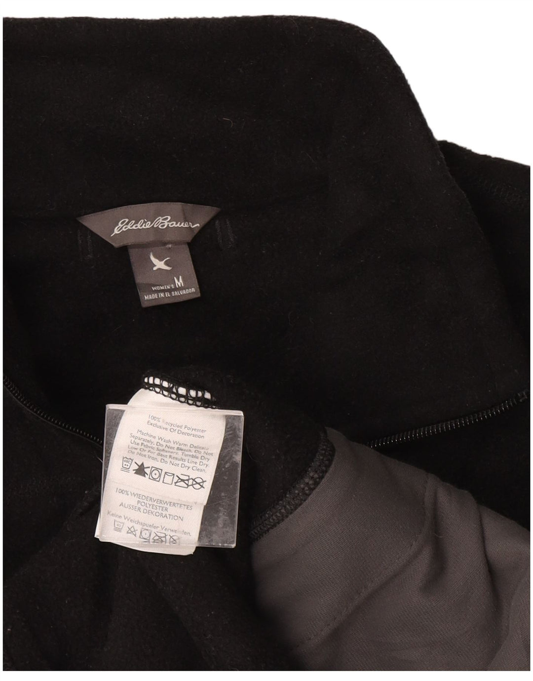 Gilet in pile da donna EDDIE BAUER UK 12 medio poliestere nero