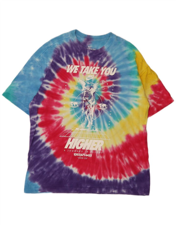 T-shirt grafica da uomo Nike Top in cotone tie-dye medio multicolore