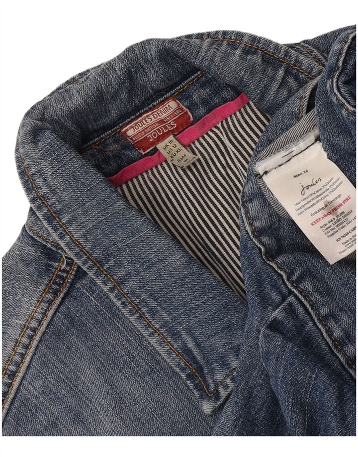 Giacca in denim corta da donna Joules UK 16 grande cotone blu