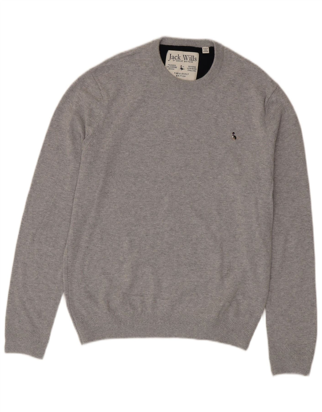 Maglione maglione girocollo da uomo Jack Wills in cotone grigio medio