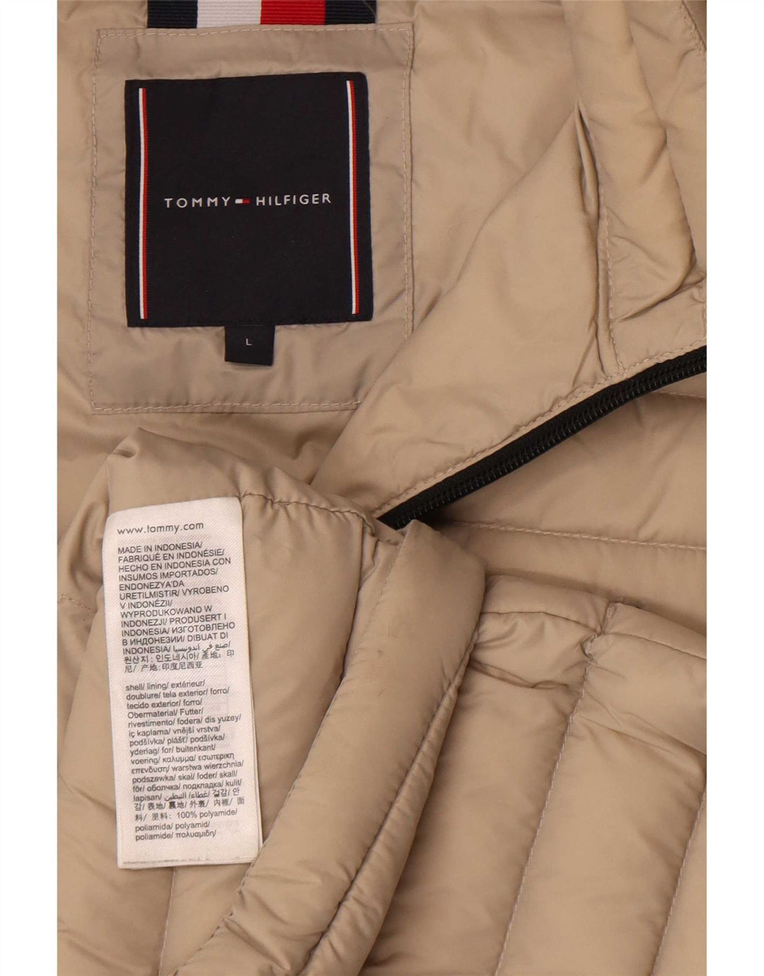 Giacca imbottita da uomo Tommy Hilfiger UK 40 Large Beige Poliammide