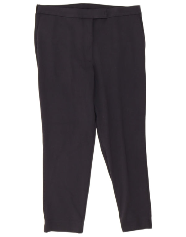 Pantaloni da abito corto Marks & Spencer da donna UK 16 Large W34 L25 Blu navy