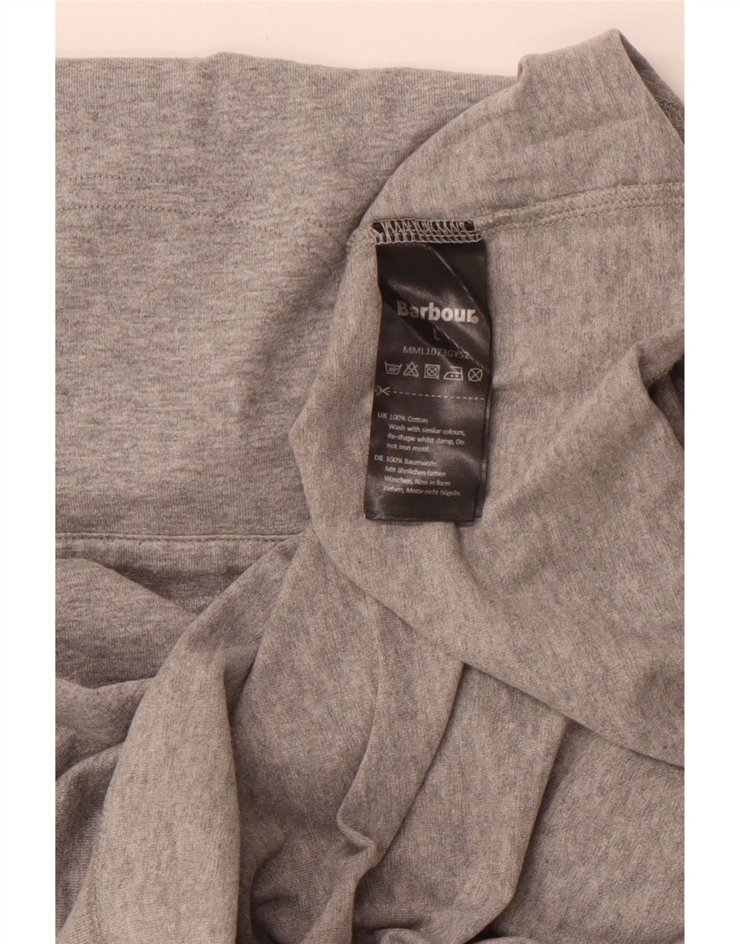 Polo da uomo BARBOUR grande in cotone chiazzato grigio