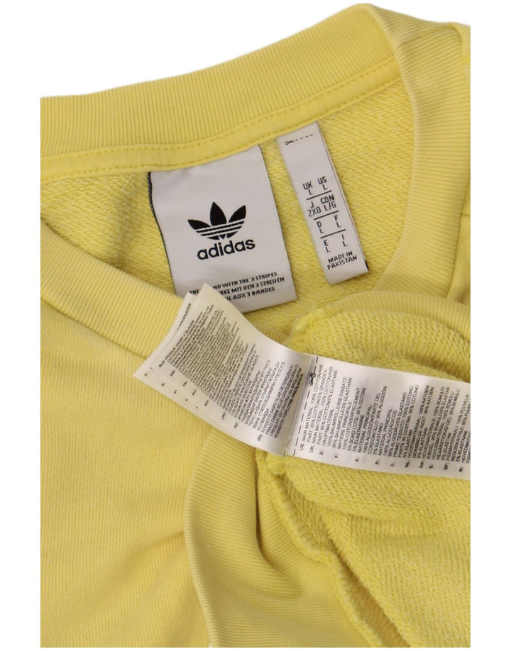 Adidas Felpa con grafica da uomo Maglione grande in cotone giallo