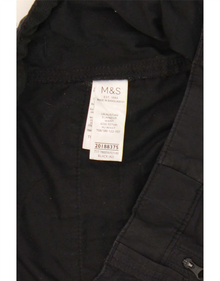 Pantaloncini cargo da uomo Marks & Spencer W42 2XL cotone nero