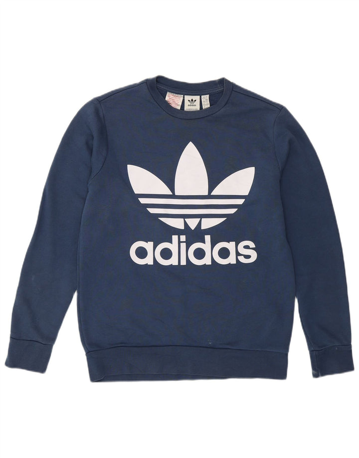 Felpa grafica Adidas da ragazzo 13-14 anni in cotone blu