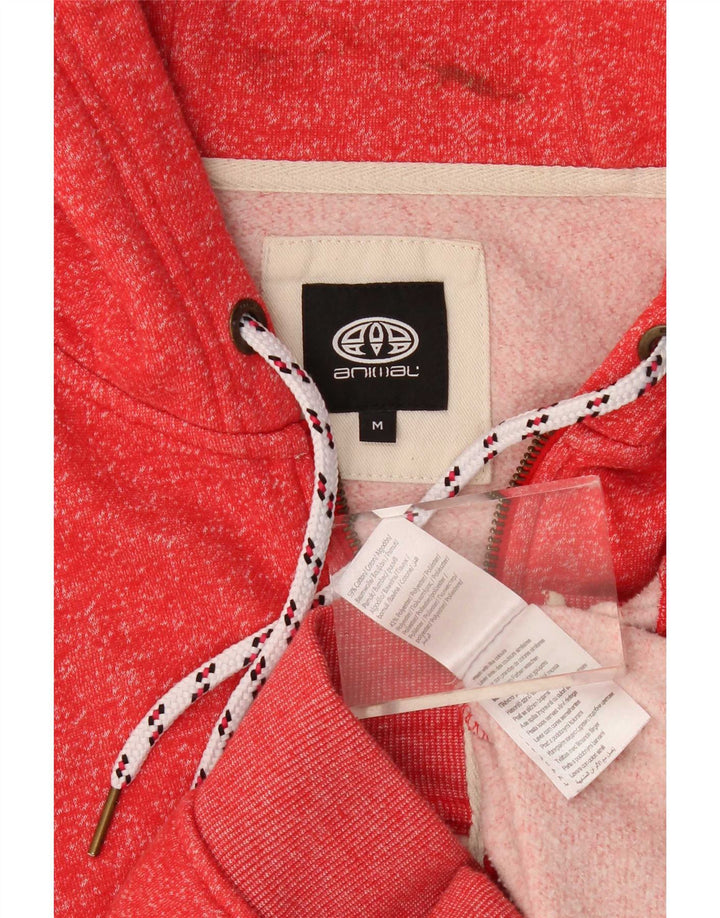 Maglione con cappuccio e zip da uomo con cappuccio in cotone medio rosso screziato
