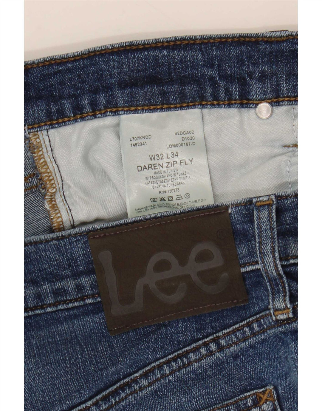 Jeans Lee Daren Zip Fly Slim da uomo W32 L29 cotone blu