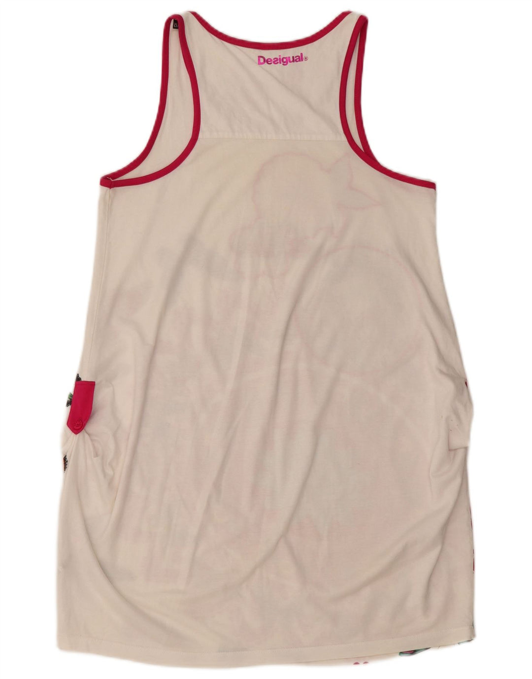 DESIGUAL Abito tunica senza maniche con grafica per ragazze 11-12 anni floreale bianco