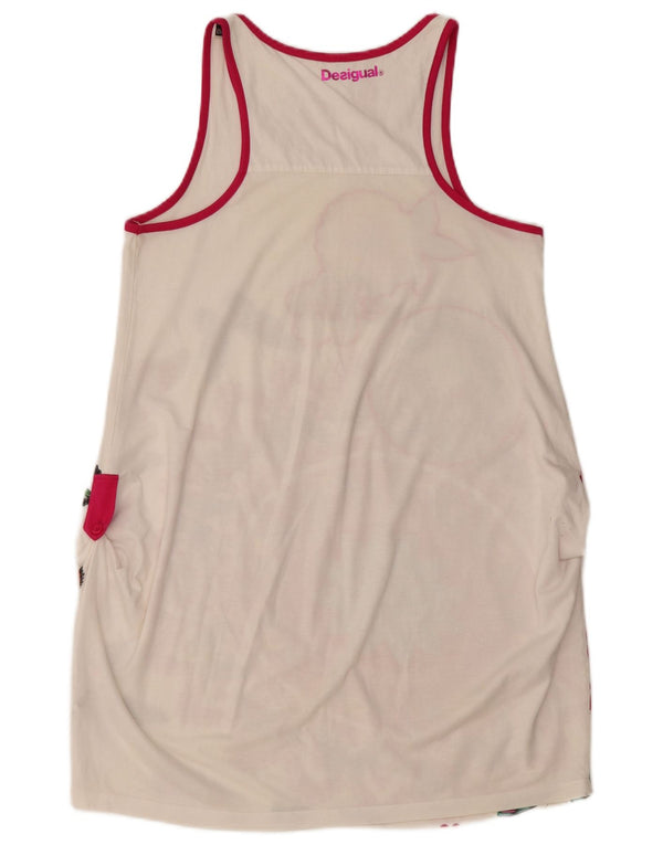 DESIGUAL Abito tunica senza maniche con grafica per ragazze 11-12 anni floreale bianco