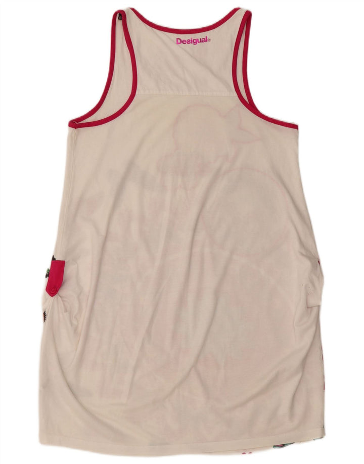 DESIGUAL Abito tunica senza maniche con grafica per ragazze 11-12 anni floreale bianco