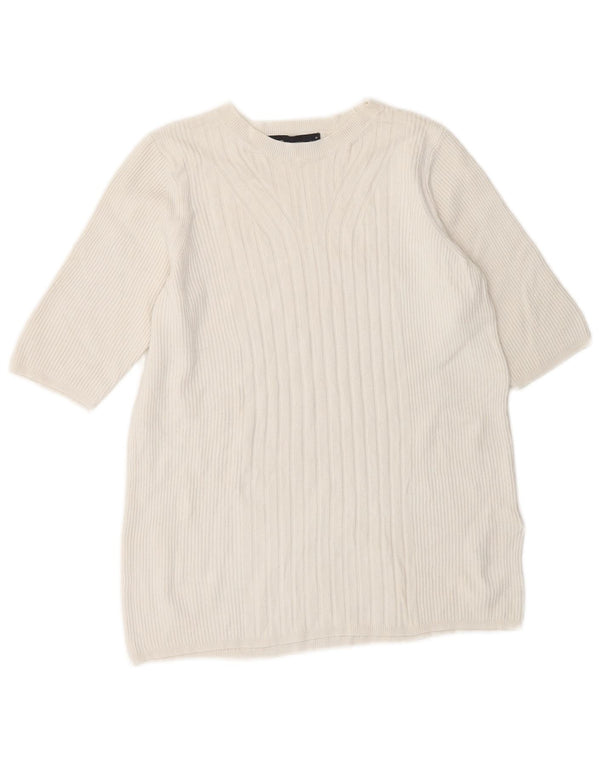 Maglione maglione con scollo a barca da donna Marks & Spencer UK 14 medio bianco
