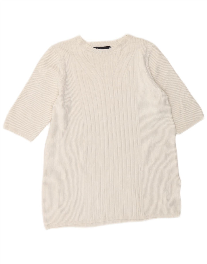 Maglione maglione con scollo a barca da donna Marks & Spencer UK 14 medio bianco