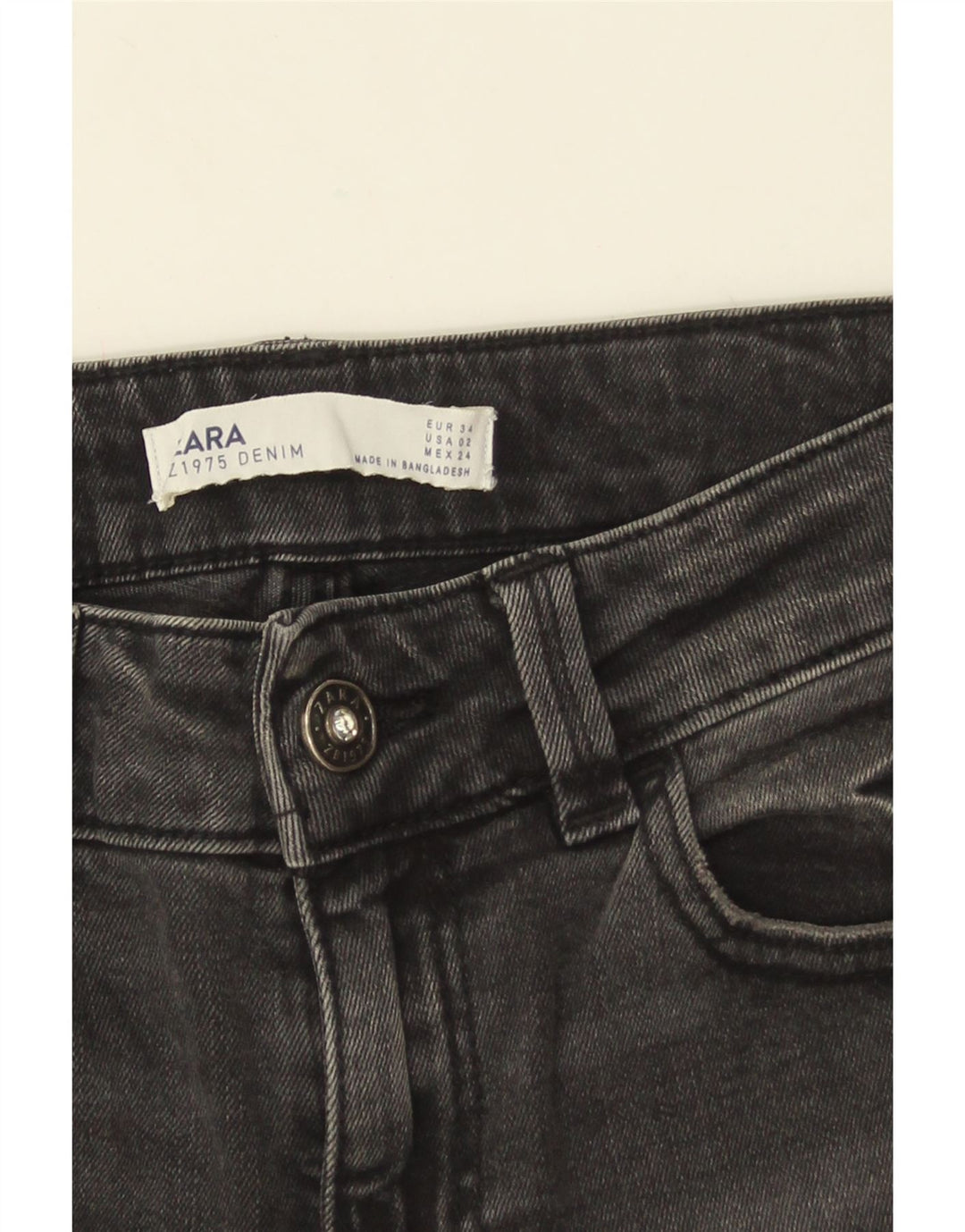Jeans slim effetto consumato ZARA da donna EU 34 2XS W24 L25 Grigio