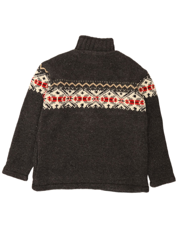 Maglione cardigan da uomo THC 2XL grigio Fair Isle lana vergine