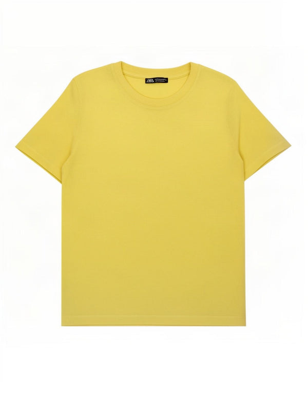 T-shirt Zara da donna Top UK 14 giallo medio