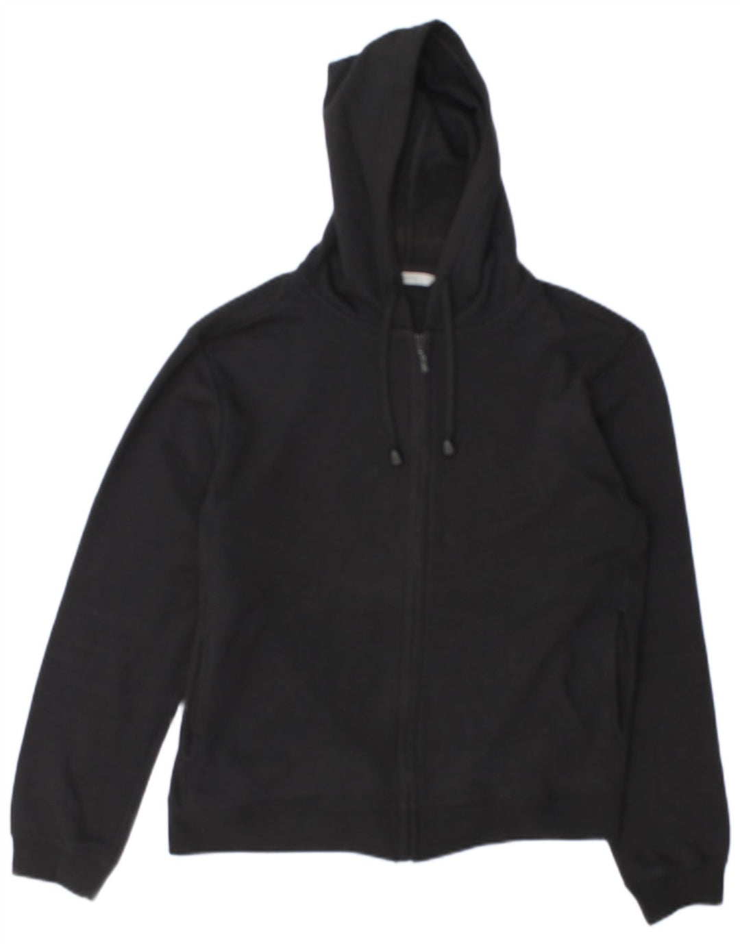 Maglione con cappuccio e zip da donna Marks & Spencer UK 12 cotone nero medio