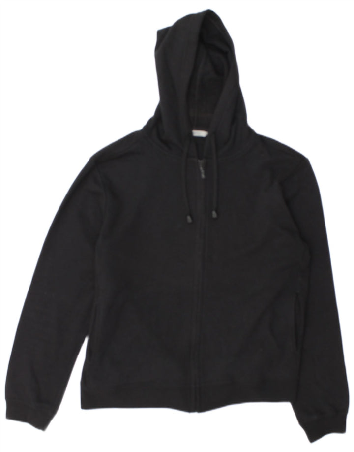 Maglione con cappuccio e zip da donna Marks & Spencer UK 12 cotone nero medio
