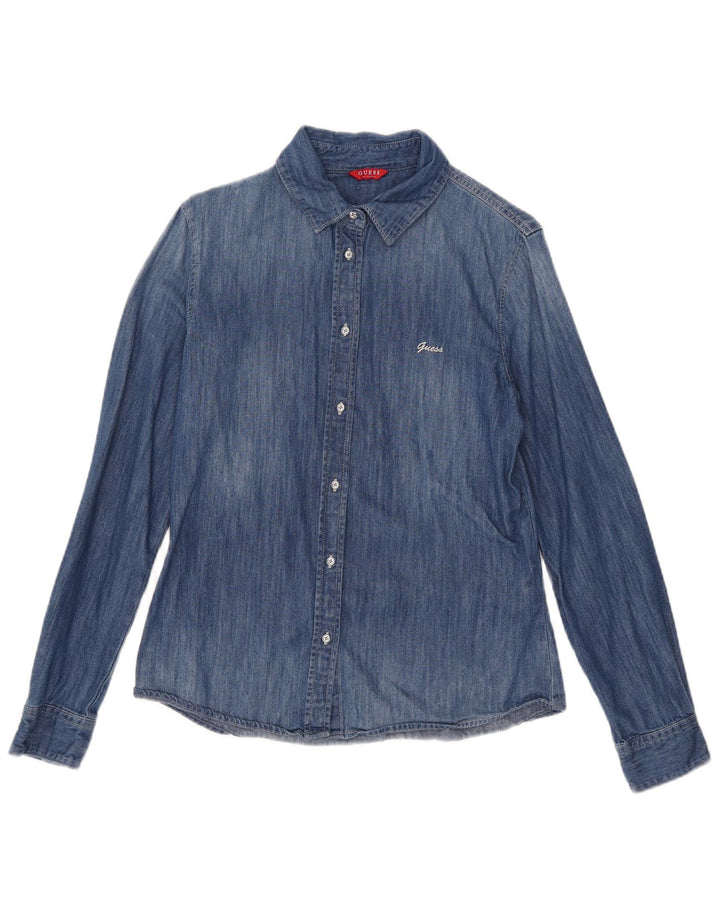 Camicia in denim da donna Guess UK 10 piccola in cotone blu