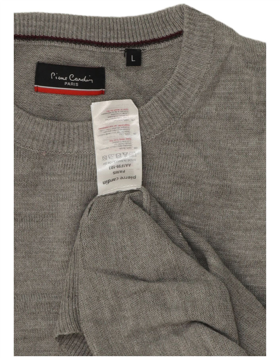 Maglione maglione girocollo da uomo Pierre Cardin grande acrilico grigio