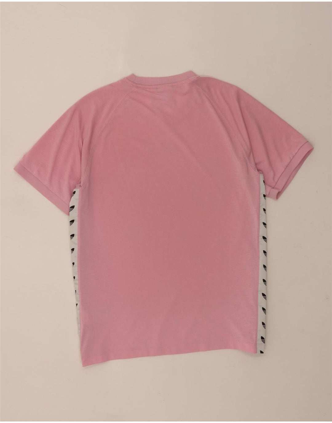 T-shirt grafica da uomo Adidas Top grande in poliestere color block rosa