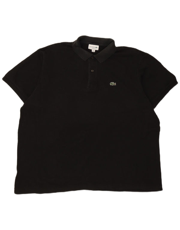 Polo Lacoste da uomo vestibilità classica taglia 8 3XL cotone nero