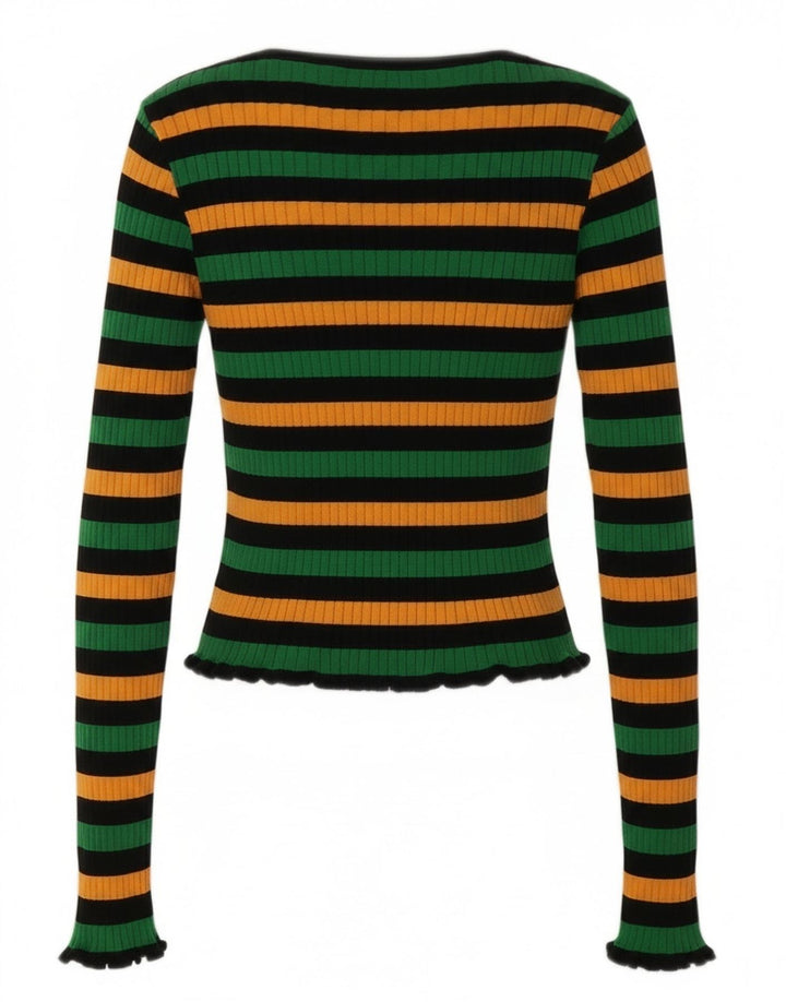 Top corto da donna Zara UK 12 medio a righe multicolore