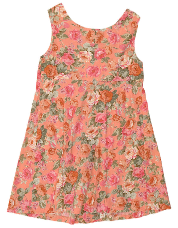 Prendisole vintage da donna UK 12 bohémien floreale rosa medio